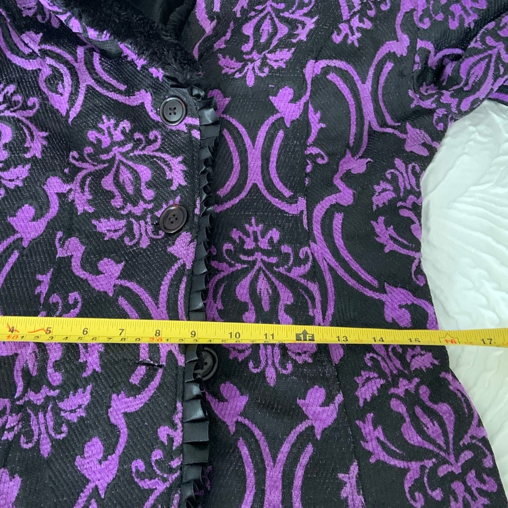 Elegant Purple and Black Women's Coat - Picture 10 of 10